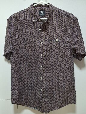 Catch Surfboard Co. 100%cotton Man Button Down Short Sleeve Shirts Size Large L